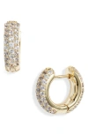 Kendra Scott Mikki Pave Huggie Hoop Earrings In Gold