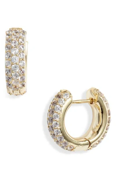 Kendra Scott Mikki Pave Huggie Hoop Earrings In Gold Metal