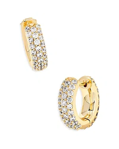 Kendra Scott Mikki Pave Huggie Hoop Earrings In Gold Metal