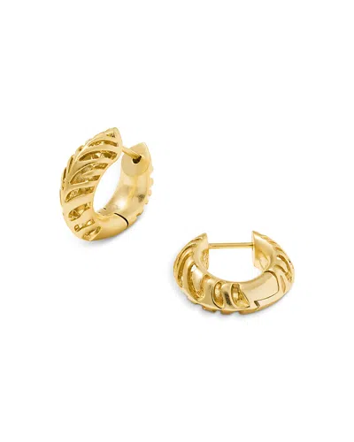 Kendra Scott Mikki Tiger Stripe Openwork Huggie Hoop Earrings In Gold