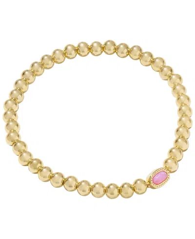 Kendra Scott Mini Elaina Stone Charm Beaded Stretch Bracelet In Gold