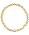 Kendra Scott Mini Elaina Stretch Bracelet In Gold Pink Opalite Crys