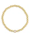 Kendra Scott Mini Elaina Stretch Bracelet In Gold Pink Opalite Crys
