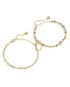 Kendra Scott Mini Elisa Abbie Delicate Chain Bracelet Set In Gold/multi