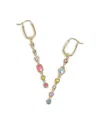 Kendra Scott 14k Gold-plated Mixed Stone Mismatch Charm Huggie Hoop Earrings In Gold/multi