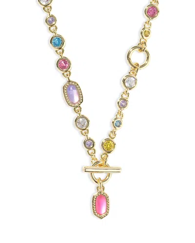 Kendra Scott 14k Gold-plated Mixed Stone 19-2/5" Convertible Necklace In Gold Multi