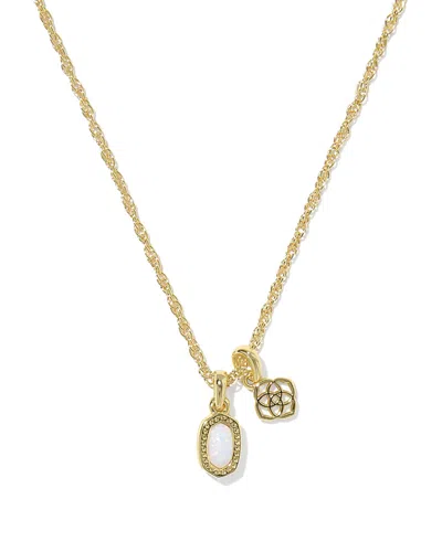 Kendra Scott Mini Elisa Dira Lab Created Opal Pendant Necklace In Gold
