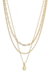 Kendra Scott Mini Elisa Gold Triple Strand Necklace In Gold Iridescent Drusy