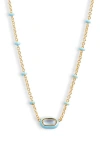 Kendra Scott Gold-tone Mini Elisa Enamel Frame Short Pendant Necklace, 15" + 4" Extender In Gold Periwinkle Illusion