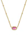 Kendra Scott Gold-tone Mini Elisa Enamel Frame Short Pendant Necklace, 15" + 4" Extender In Gold Azalea Illusion