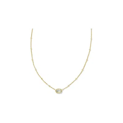 Kendra Scott Mini Elisa Satellite Short Pendant Necklace - Gold Dichroic Glass In Yellow