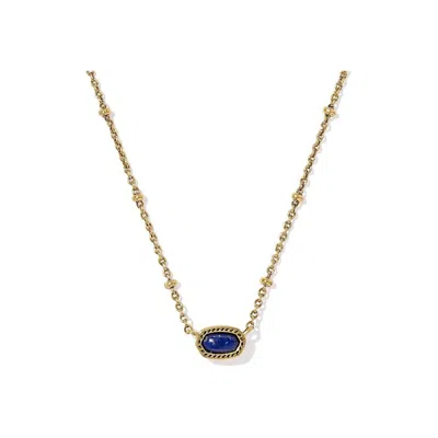 Kendra Scott Mini Elisa Vintage Gold Satellite Short Pendant In Multi