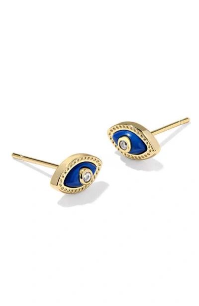 Kendra Scott Mini Eye Stud Earrings In Blue