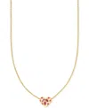 Kendra Scott Holland 14k Gold Plated Mixed Cut Stone Heart Pendant Necklace, 19 In Gold Pink