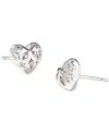 Kendra Scott Mixed-cut Stone Heart Stud Earrings In Rhod White
