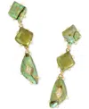 Kendra Scott Mixed Stone Linear Drop Earrings In Green