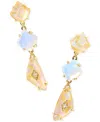Kendra Scott Mixed Stone Linear Drop Earrings In Gold