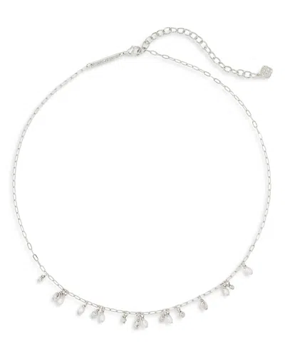 Kendra Scott Mollie Cultured Freshwater Pearl Statement Choker Necklace, 16-19 In Silver/white Pearl