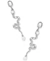 Kendra Scott Mother-of-pearl & Cultured Freshwater Pearl Snake Linear Drop Earrings In Ivory Mother Of Pearl
