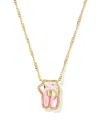 Kendra Scott Mother Of Pearl Ballet Slippers Pendant Necklace, 16-19 In Gold