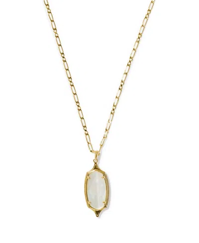 Kendra Scott Mother Of Pearl Gold-tone Dani Stepped Frame Long Pendant Necklace