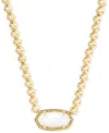 Kendra Scott Elisa Gold Ivory Mother Of Pearl Beaded Necklace, 14.5-18.5 In Gold