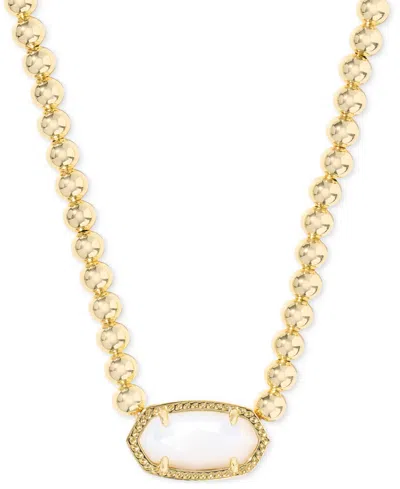 KENDRA SCOTT MOTHER-OF-PEARL PENDANT NECKLACE, 14-1/2" + 4" EXTENDER