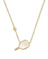 Kendra Scott Pickleball Short Pendant Necklace In Gold In Gold