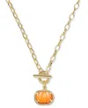 Kendra Scott Mother Of Pearl Pumpkin Link And Chain In 14k Gold Over Brass Necklace In Multi
