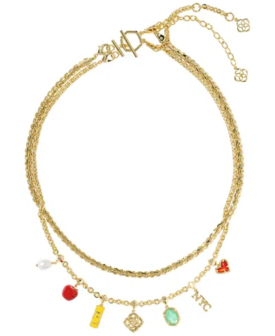 Kendra Scott Nyc Icon Freshwater Pearl & Imitation Pearl Charm Necklace In Gold