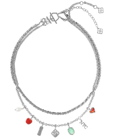 Kendra Scott Nyc Icon Freshwater Pearl & Imitation Pearl Charm Necklace In Silver