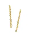 Kendra Scott Nydia Cubic Zirconia Flower Linear Drop Earrings In 14k Gold Plated In Gold White