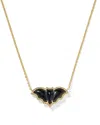 Kendra Scott Obsidian Bat Pendant Necklace, 19 In Multi