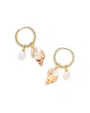 Kendra Scott Gold-tone Oleana Spotted Shell Huggie Drop Earrings