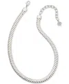 Kendra Scott Lex Omega Chain Necklace In Rhodium Plated, 15.5-18.5 In Rhod Metal