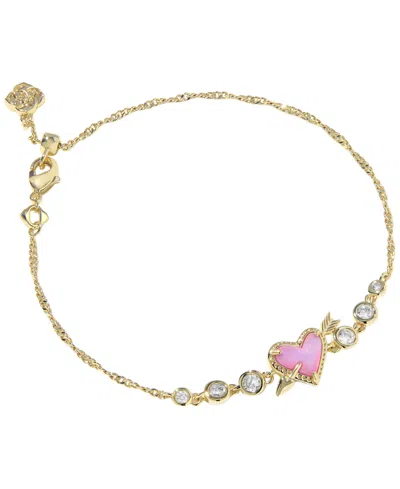 Kendra Scott Opalescent Resin And Cubic Zirconia Ari Heart Arrow Tennis Bracelet In Multi