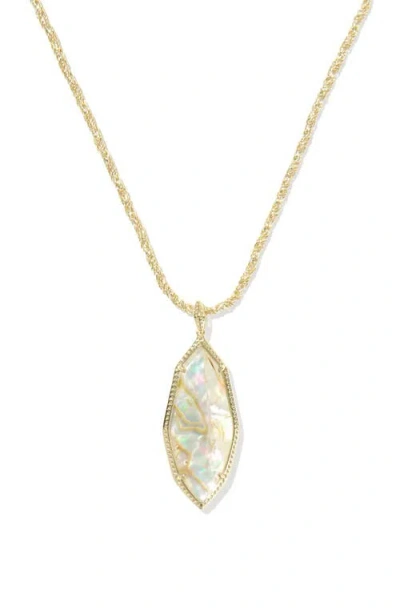Kendra Scott Ophelia Large Shell Pendant Necklace In Gold