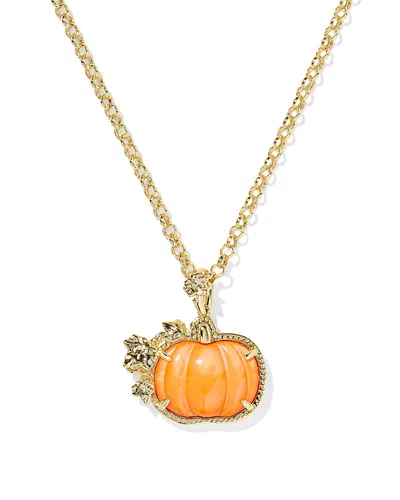 Kendra Scott Orange Mother Of Pearl Pumpkin Pendant Necklace, 30 In Multi