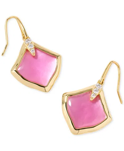 KENDRA SCOTT PAVE & COLOR MOTHER-OF-PEARL DROP EARRINGS
