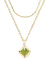Kendra Scott Women's Joelle Multi Strand Necklace In Gold Chartreuse Green Mother Of Pearl In Gold