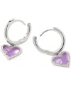 Kendra Scott Pave & Colored Heart Charm Huggie Hoop Earrings In Metallic