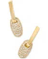 Kendra Scott Pave Link Charm Huggie Hoop Earrings In Gold