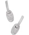 Kendra Scott Pave Link Charm Huggie Hoop Earrings In White Crystal