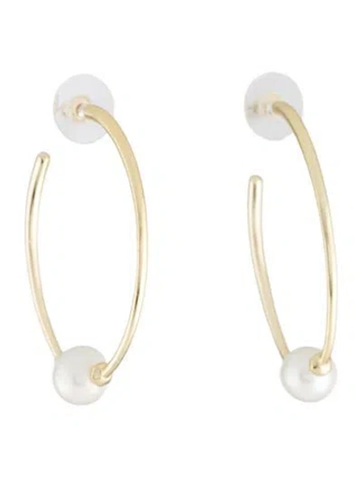 Pre-owned Kendra Scott Pearl Regina Hoop Earrings In Multi