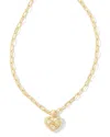 Kendra Scott Penny Heart 14k Plated Nano Gem Pendant Necklace In Gold