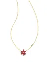 KENDRA SCOTT POINSETTIA ADJUSTABLE PENDANT NECKLACE IN 14K GOLD PLATED, 17.3