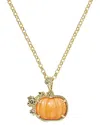 Kendra Scott Pumpkin 14k Plated Mother Of Pearl Long Pendant Necklace In Gold