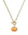 Kendra Scott Mother Of Pearl Pumpkin Link And Chain In 14k Gold Over Brass Necklace In Gold