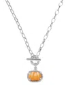 Kendra Scott Pumpkin Mother Of Pearl Link And Chain Necklace In Metallic