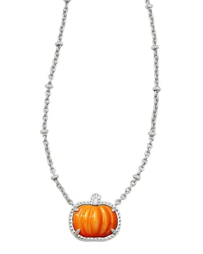 Kendra Scott Pumpkin Mother Of Pearl Short Pendant Necklace In Metallic